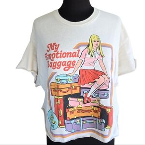 Steven Rhodes My Emotional Baggage Retro Graphic Tee Cut Cropped Boxy T-shirt